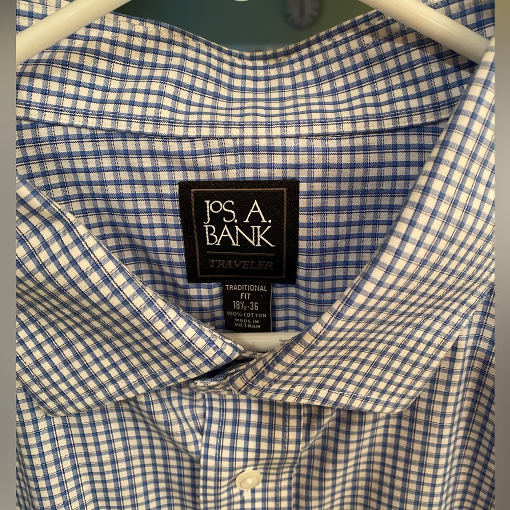 Men’s 18.5x36 Spread collar check dress shirt